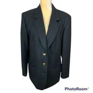 Vintage Pendleton 100% Virgin Wool Blazer Black Size 12